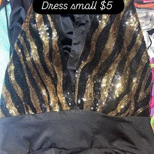 Sequin Zebra Print Dress